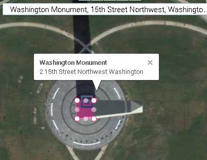 washington monument structure base area 17x17 , 282 sq m